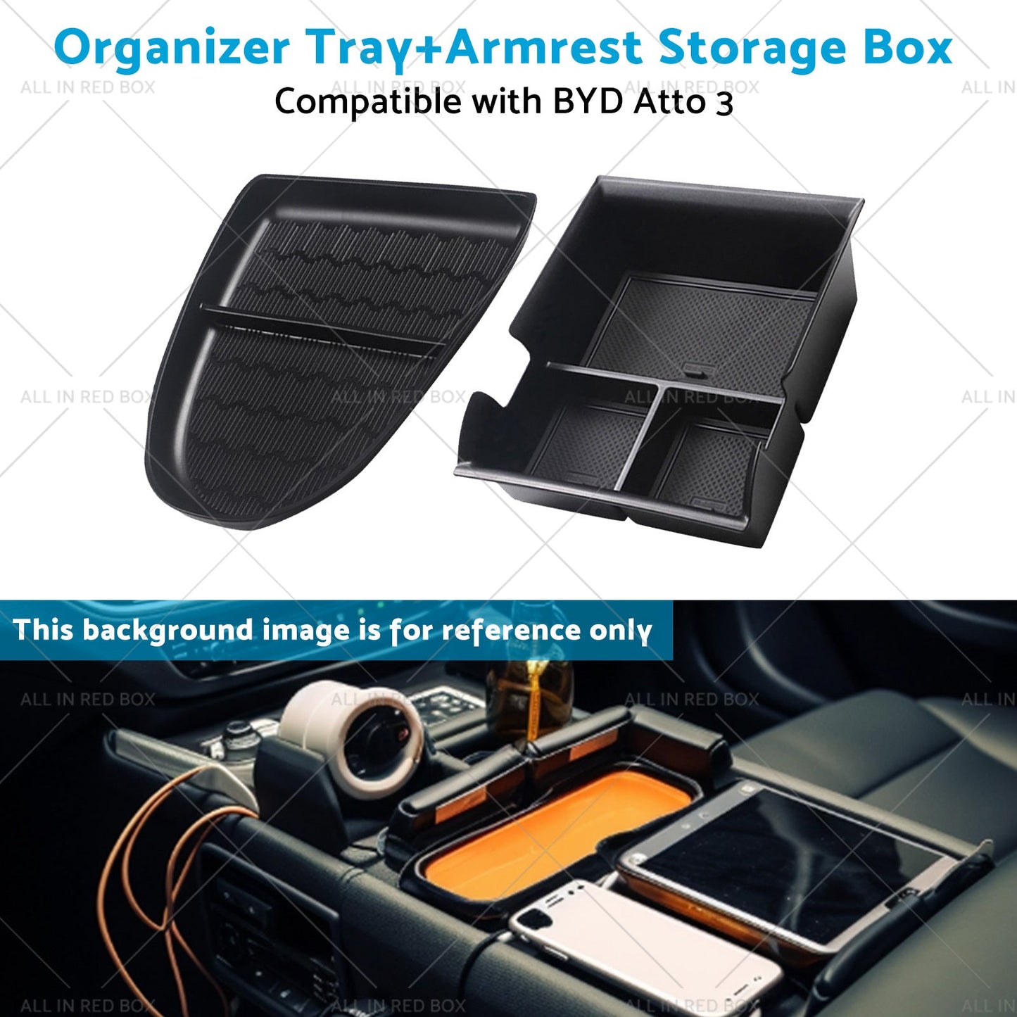 Armrest Storage Box? Organizer Tray Suitable For BYD Atto 3 22-23-4