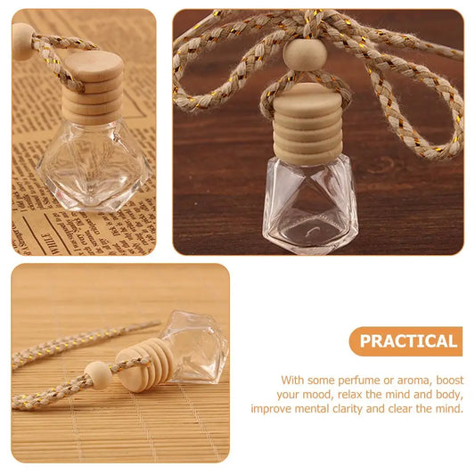 NNEOBA 10PCS Hanging Glass Perfume Bottle Car Scent Diffuser–8ml