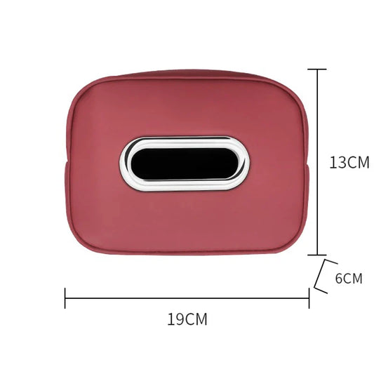 NNEOBA Leather Car Tissue Organizer Storage Bag–Multi-Position Holder Red