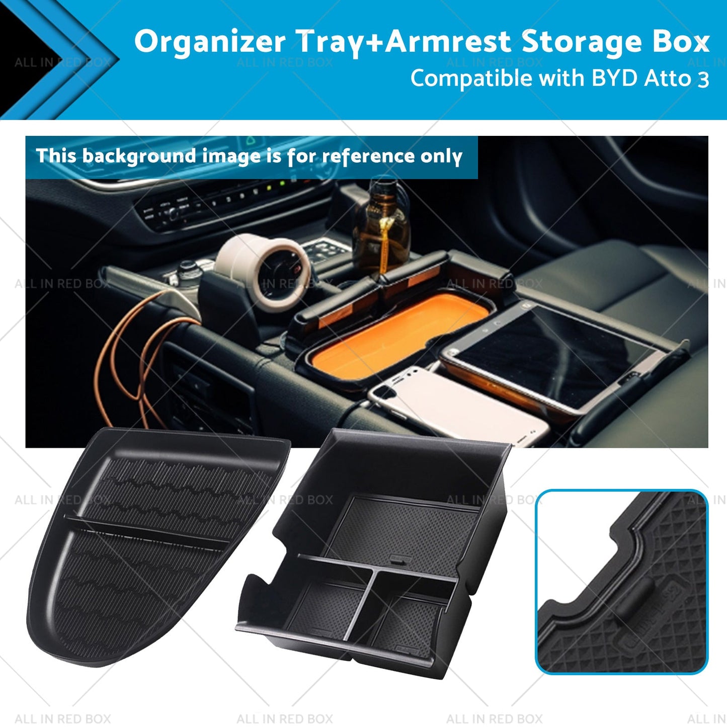 Armrest Storage Box?  Organizer Tray Suitable For BYD Atto 3 22-23-0