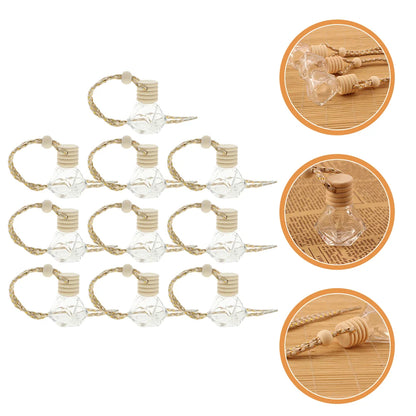 NNEOBA 10PCS Hanging Glass Perfume Bottle Car Scent Diffuser–8ml