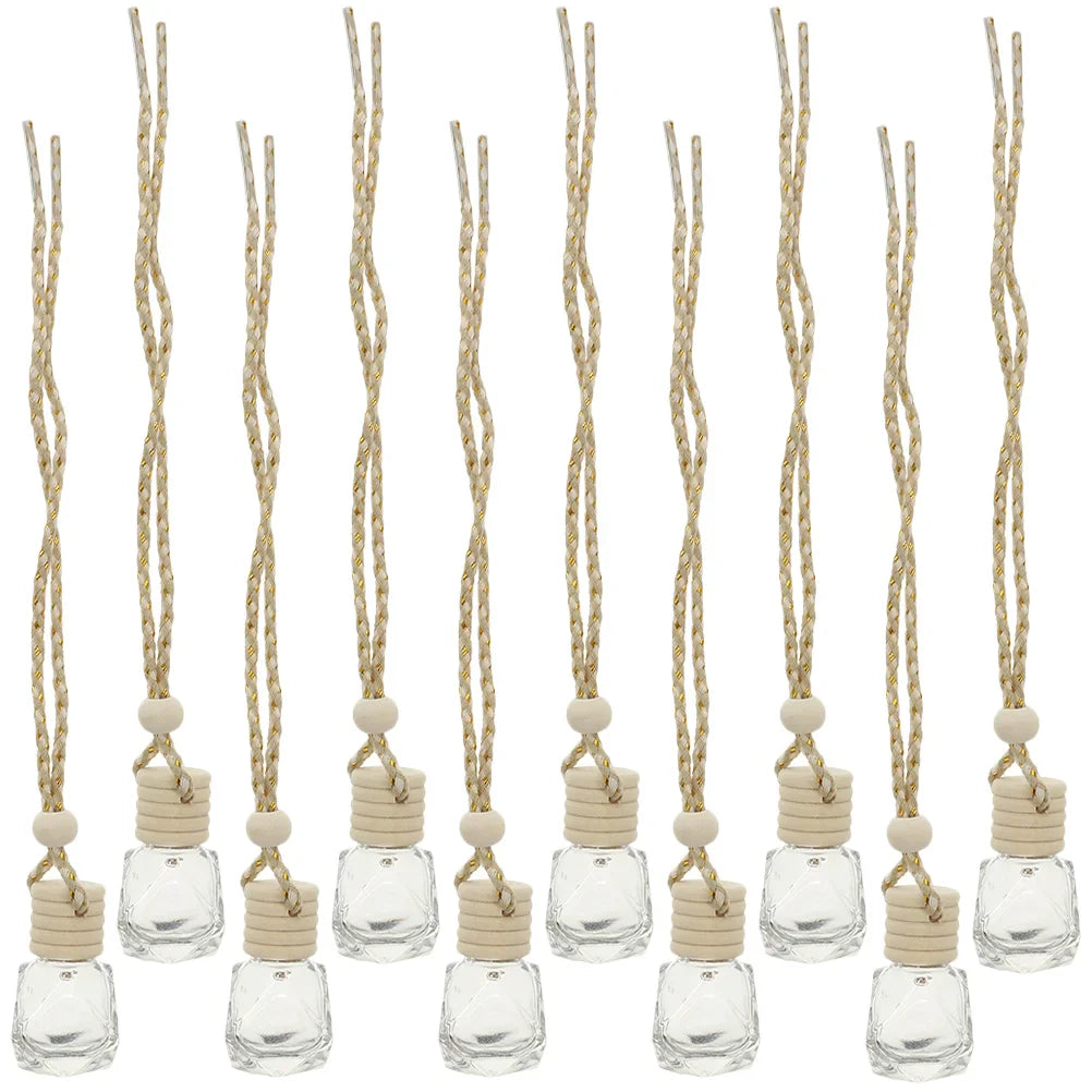 NNEOBA 10PCS Hanging Glass Perfume Bottle Car Scent Diffuser–8ml