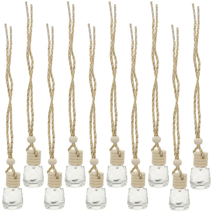 NNEOBA 10PCS Hanging Glass Perfume Bottle Car Scent Diffuser–8ml