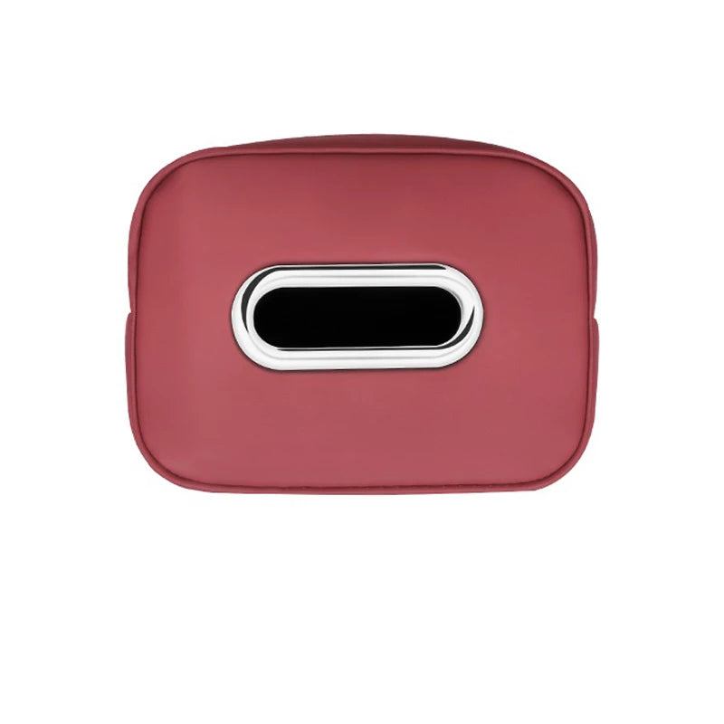 NNEOBA Leather Car Tissue Organizer Storage Bag–Multi-Position Holder Red